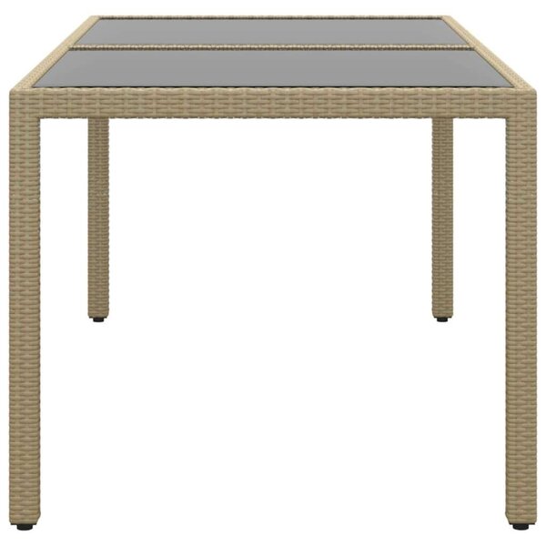 VidaXL Polyrattan Kerti Asztal - Bézs - 150x90x75 cm