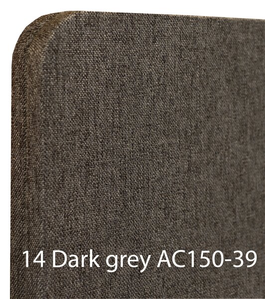 Bilnora Irodai térelválasztó paraván 160x60x2,5cm. Dark Grey színben. Kárpitozva - 6 silver