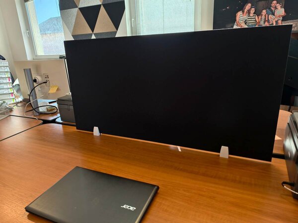 Bilnora asztal elválasztó oldalsó paraván 60x60x1.2cm - 14 sötét szűrke , L Clip