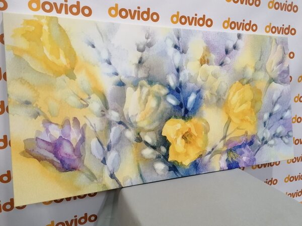 Kép akvarell sárga tulipánok