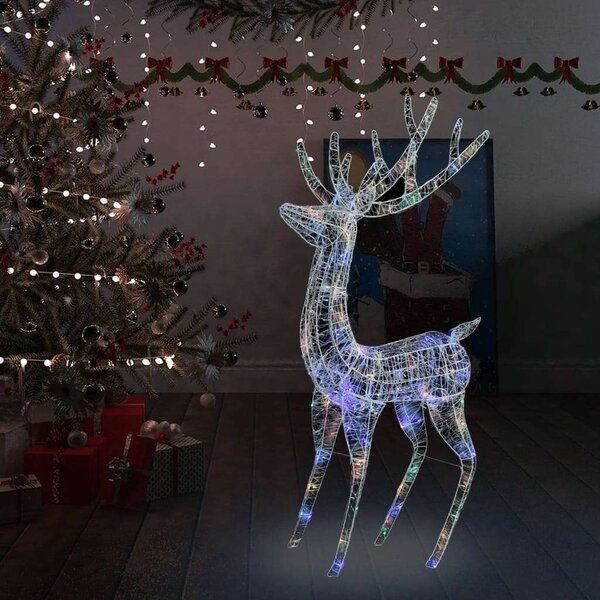 VidaXL XXL színes akril karácsonyi rénszarvas 250 LED-del 180 cm