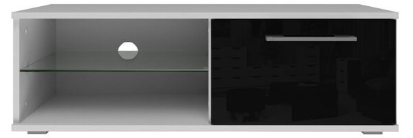 Aldabra Sandy MIX TV állvány, 100x36x40 cm, fehér/fényes fekete
