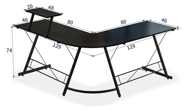 Sarok íróasztal fehér (L-SHAPE-DESK-WHITE)