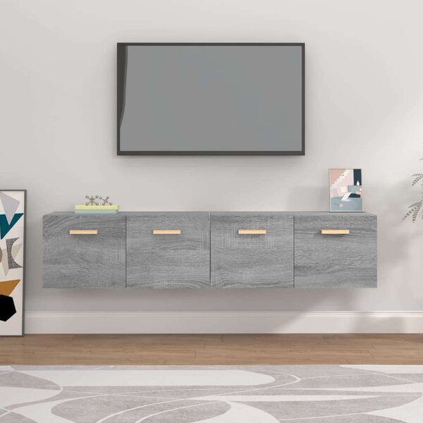 VidaXL 2 db szürke sonoma színű szerelt fa faliszekrény 80x35x36,5 cm