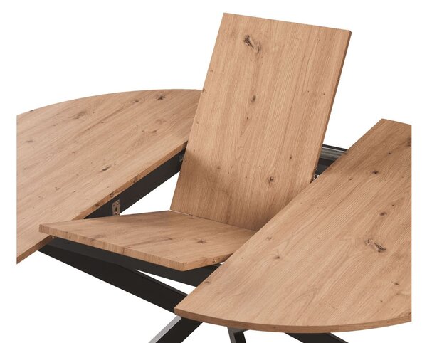 Széthúzható étkezőasztal 100 AMERO (artisan tölgy + fekete) (4-6 fő részére)