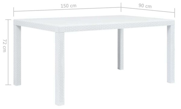 VidaXL Kerti Asztal - Műanyag Rattan - 150x90x72 cm
