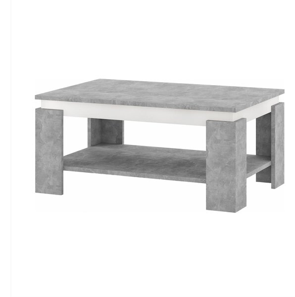 Dohányzóasztal PIANO (beton + fehér)