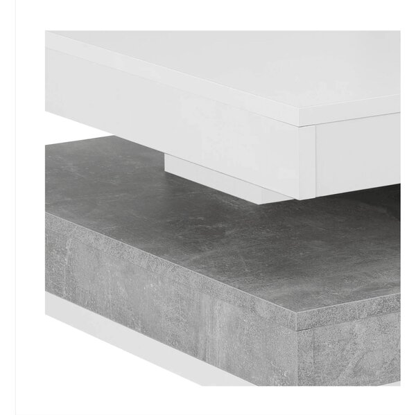 Dohányzóasztal MANDA (fehér + beton)