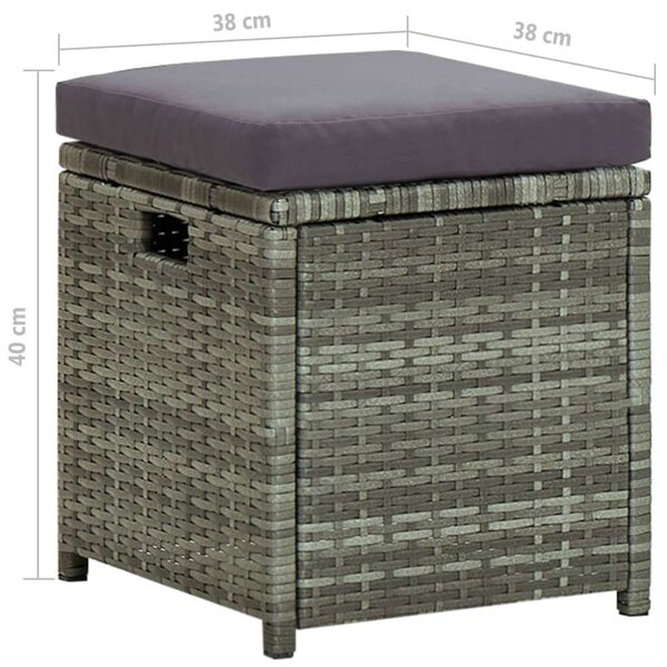 VidaXL 6 részes szürke polyrattan kerti bútorszett párnákkal