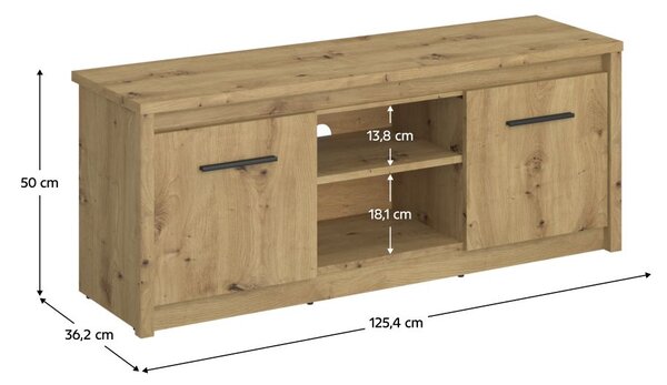 TV asztal/szekrény IRON (artisan tölgy)