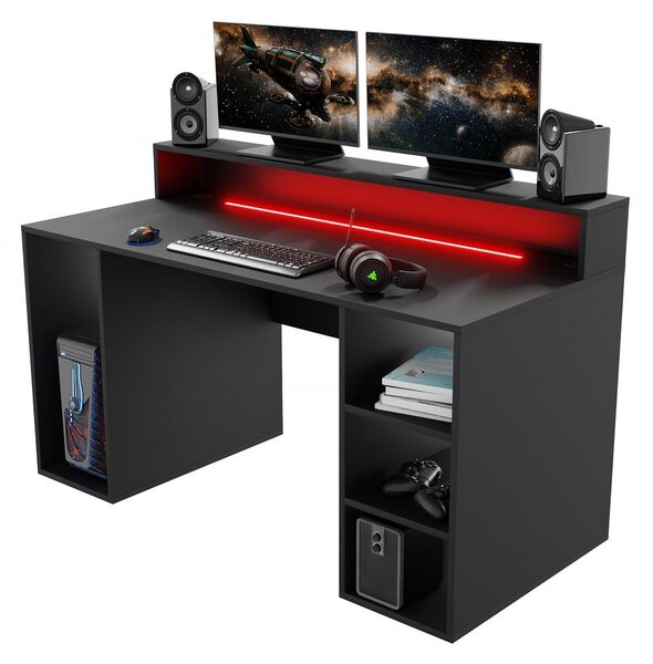 LED Íróasztal Myst (fekete)