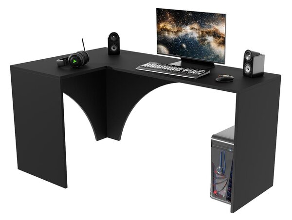 Sarok pc asztal Uhlominn (fekete) . Akció -20%