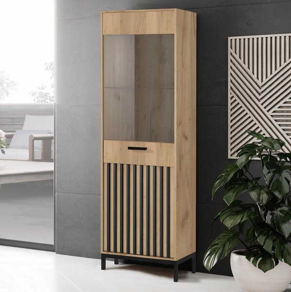 Vitrin Lamello W1 (craft tölgy + fekete)