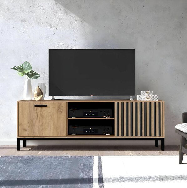 TV asztal/szekrény Lamello RTV1 (craft tölgy + fekete)