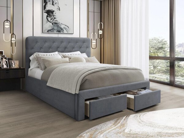 Franciaágy 160 cm Morasol (szürke)