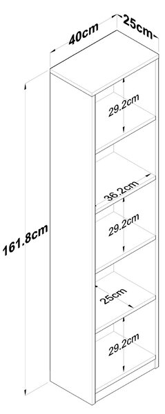 Regál Tedene 3 (antracit)