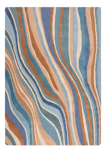 Kék kézi szövésű gyapjú szőnyeg 160x230 cm Abstract Flow – Flair Rugs