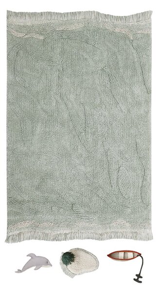 Mentazöld pamut gyerek játszószőnyeg 90x130 cm Waves – Lorena Canals