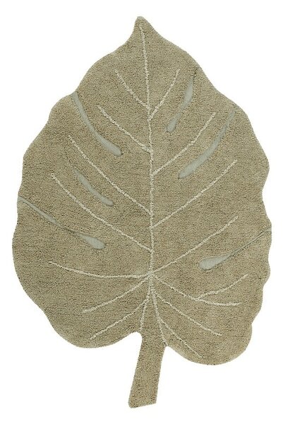 Khaki mosható kézi szövésű pamut gyerek szőnyeg 120x180 cm Monstera Olive – Lorena Canals