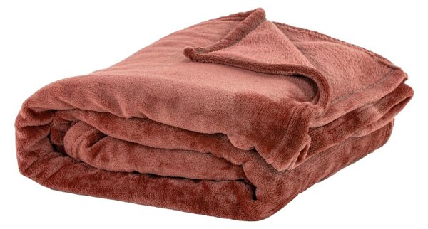 Téglavörös mikroplüss ágytakaró 220x240 cm Cosy – Tiseco Home Studio