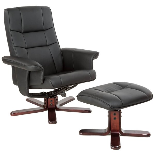 Tectake 401438 relaxációs fotel lábtartóval, 1. modell - fekete/barna