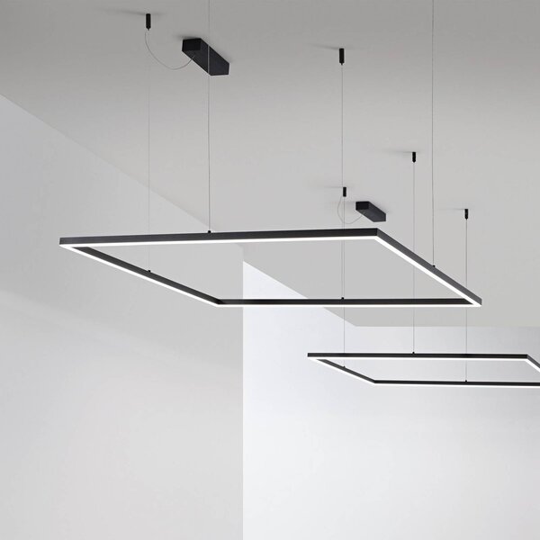 IDEAL LUX Ideal Lux LED függesztett lámpa Oracle Slim 90 x cm fekete 3000 K, Fekete, Nappali / Étkező, Alumínium, Modern