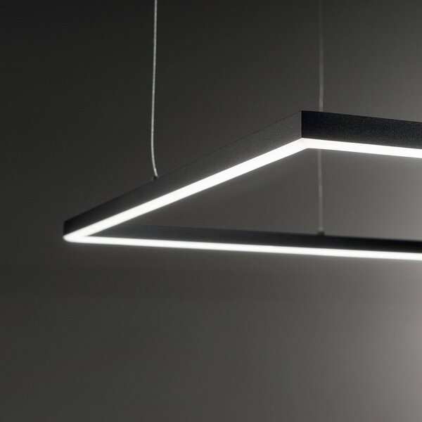 IDEAL LUX Ideal Lux LED függesztett lámpa Oracle Slim 90 x cm fekete 3000 K, Fekete, Nappali / Étkező, Alumínium, Modern