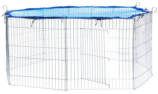 Tectake 402393 állatkifutó biztonsági hálóval ø145 cm - kék