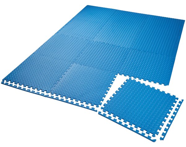 Tectake 402654 padlóvédő szett 12 összekapcsolható elemből - kék