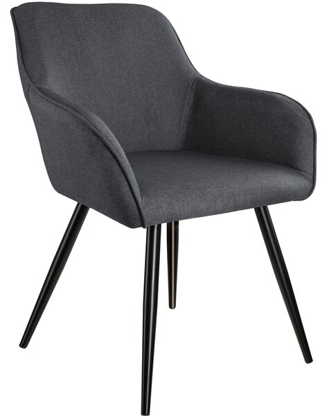 Tectake 403672 marilyn vászon kinézetű székek - sötétszürke-fekete