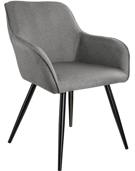 Tectake 403673 marilyn vászon kinézetű székek - világosszürke/fekete