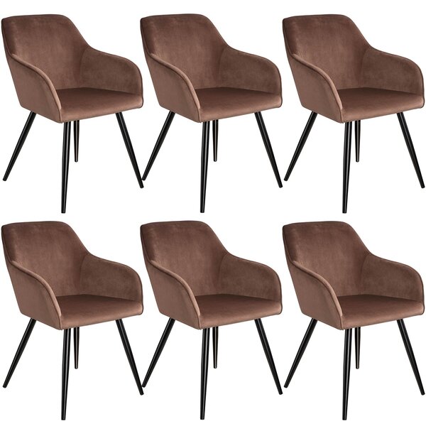 Tectake 404044 6 marilyn bársony kinézetű szék, fekete színű - barna - fekete