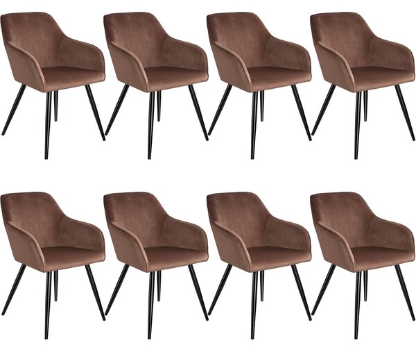 Tectake 404045 8 marilyn bársony kinézetű szék, fekete színű - barna - fekete