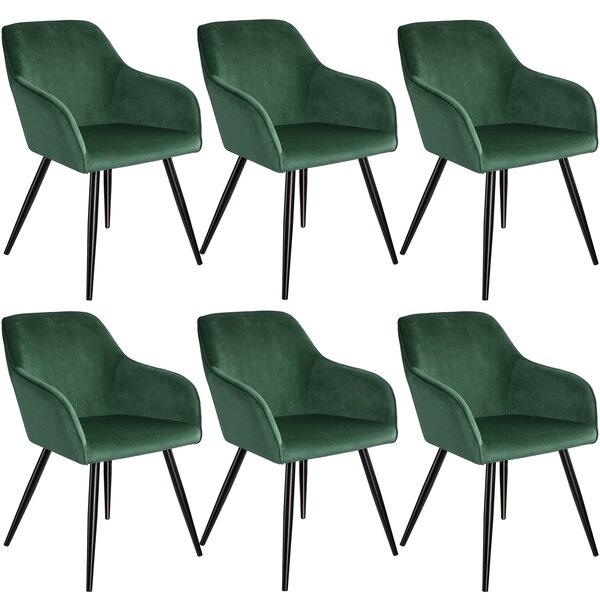 Tectake 404028 6 marilyn bársony kinézetű szék, fekete színű - sötétzöld/fekete