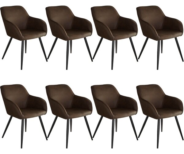 Tectake 404073 8 marilyn anyag szék - sötétbarna - fekete