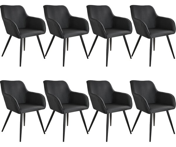 Tectake 404085 8 marilyn vászon kinézetű szék - fekete