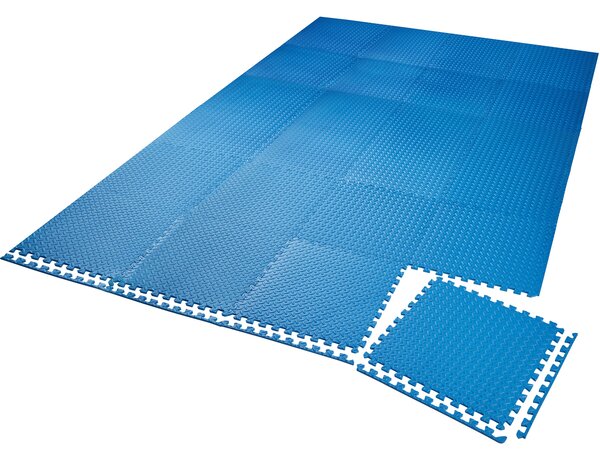 Tectake 404134 padlóvédő szett 24 összekapcsolható elemből - kék