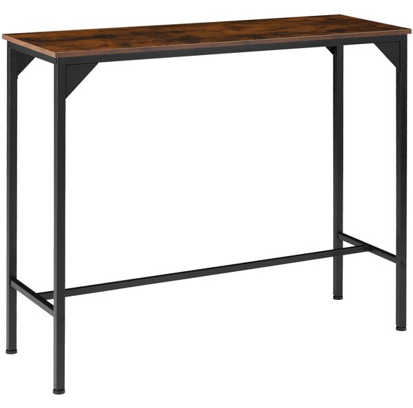Tectake 404338 bárasztal kerry industrial 120x40x100,5cm - ipari sötét fa, rusztikus