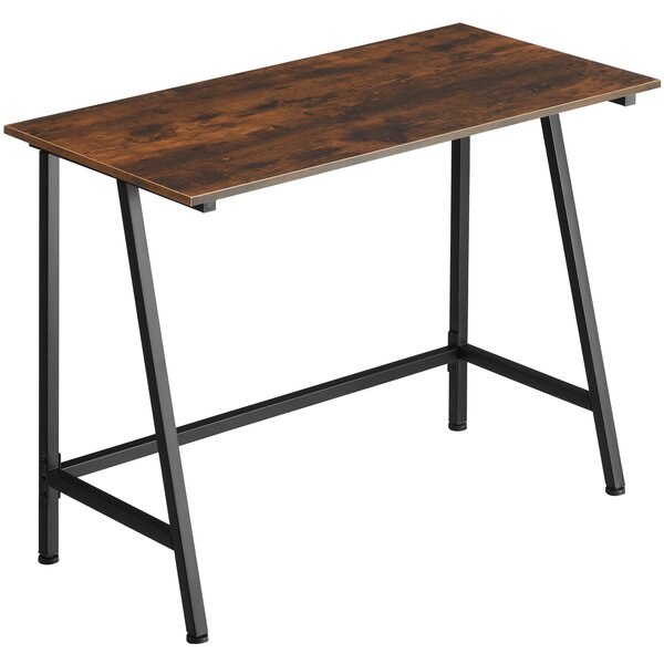 Tectake 404421 newton íróasztal 100x50x77cm - ipari sötét fa, rusztikus