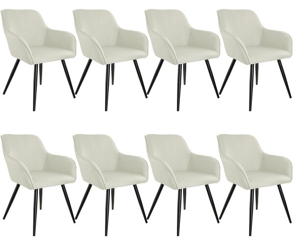 Tectake 404677 8 marilyn vászon kinézetű szék - krém / fekete