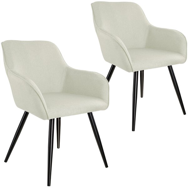 Tectake 404674 2 marilyn vászon kinézetű székek - krém / fekete