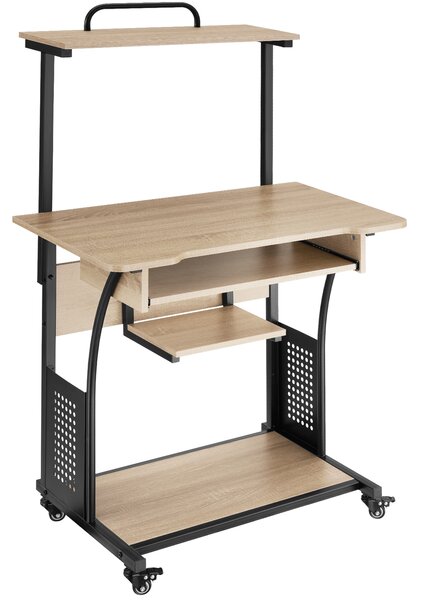 Tectake 404727 íróasztal fife 80x65,5x130,5cm - könnyű fa, tölgy sonoma