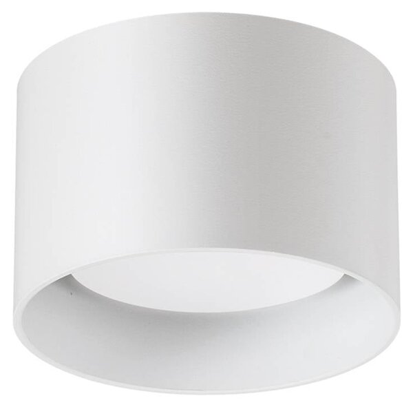 IDEAL LUX Ideal Lux lefelé irányuló lámpa Spike Round, fehér, alumínium, Ø 10 cm, Fehér / opál, Nappali / Étkező, Alumínium, Modern