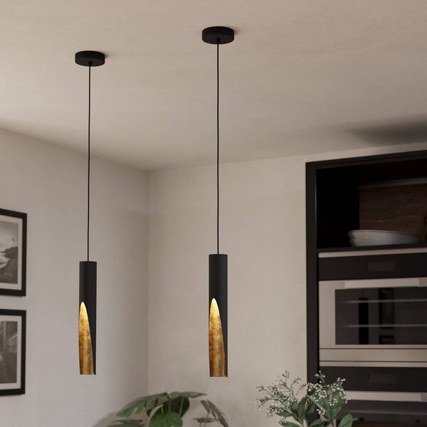 EGLO LED lógó világítás Barbotto fekete/arany, 1 izzó, Fekete, Nappali / Étkező, fém, Modern