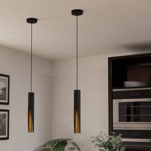 EGLO LED lógó világítás Barbotto fekete/arany, 1 izzó, Fekete, Nappali / Étkező, fém, Modern