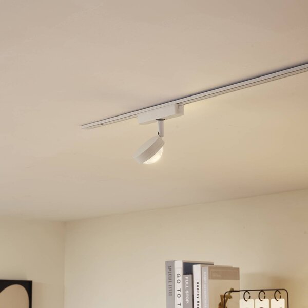 Lindby LED-es reflektor 48 V Lumaro, fehér, Ø 7,3 cm, alumínium,, dimmelhető, Fehér / opál, Nappali / Étkező, Alumínium, Modern
