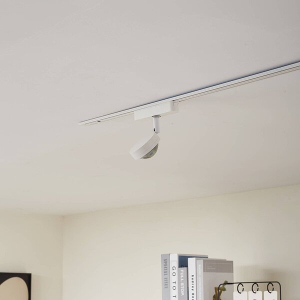 Lindby LED-es reflektor 48 V Lumaro, fehér, Ø 7,3 cm, alumínium,, dimmelhető, Fehér / opál, Nappali / Étkező, Alumínium, Modern