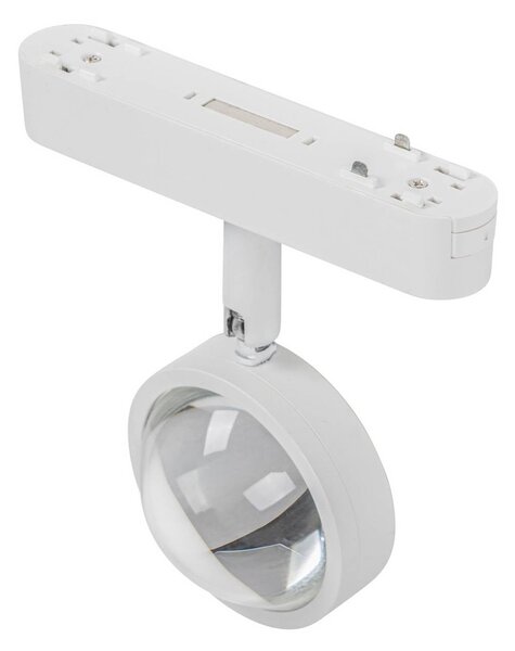 Lindby LED-es reflektor 48 V Lumaro, fehér, Ø 7,3 cm, alumínium,, dimmelhető, Fehér / opál, Nappali / Étkező, Alumínium, Modern