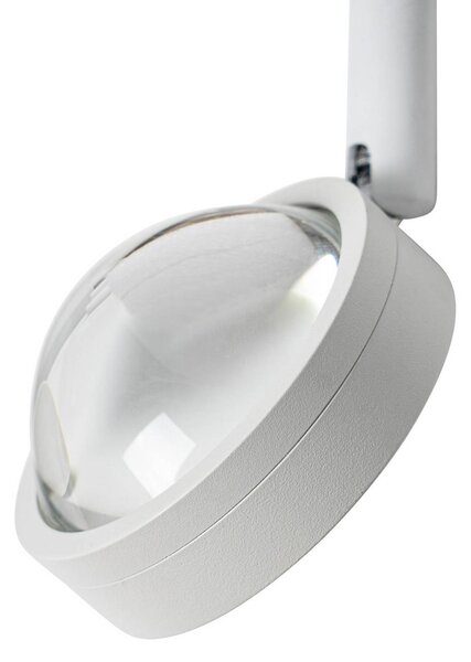 Lindby LED-es reflektor 48 V Lumaro, fehér, Ø 7,3 cm, alumínium,, dimmelhető, Fehér / opál, Nappali / Étkező, Alumínium, Modern