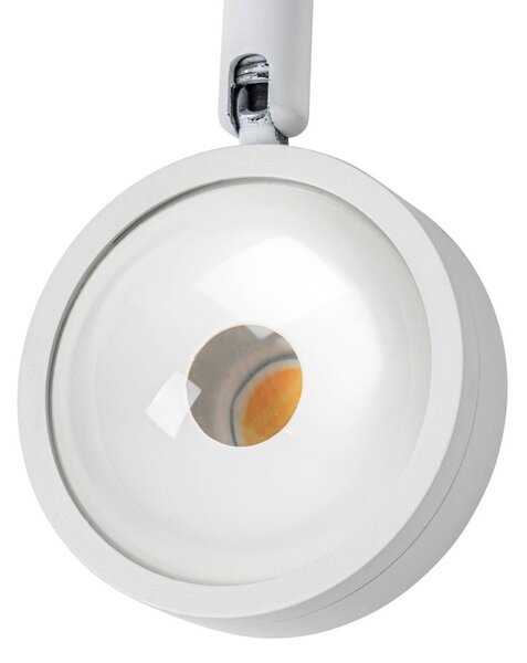Lindby LED-es reflektor 48 V Lumaro, fehér, Ø 7,3 cm, alumínium,, dimmelhető, Fehér / opál, Nappali / Étkező, Alumínium, Modern